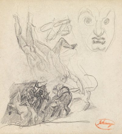 Figure Composition Study 21 with a Face by George Romney
